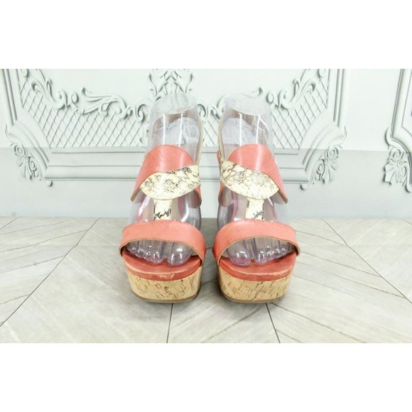 VIA SPIGA Orange Leather Strappy Heeled Sandals Size 7.5 M - Picture 4 of 9